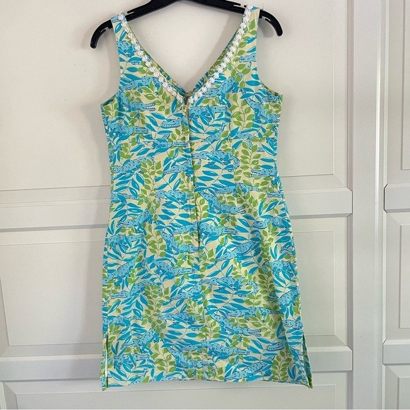 Lilly Pulitzer vintage Mimosa Everglades Alligator Shift Mini Dress 26512 - Picture 2 of 7